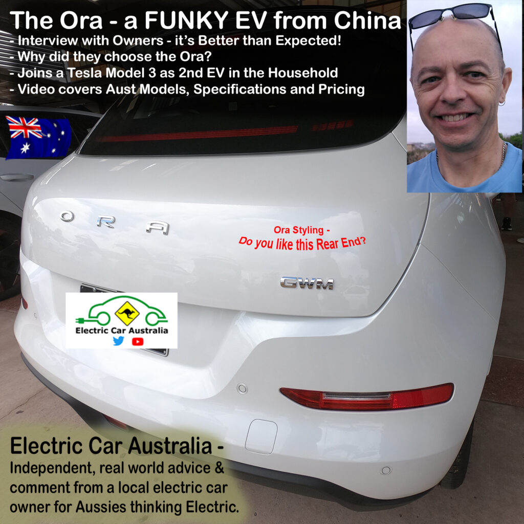 Thumbnail photo for Electric Car Australia YouTube video with Australian owners of the GWM Ora Cat.